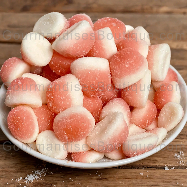 Bonbon Bisou saveur fraise délicieux - Gourmandise moelleuse et sucrée.
