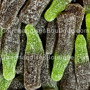 Bonbon halal cola acidulé/citrique sucrée (forme bouteille) - Vrac pas cher.