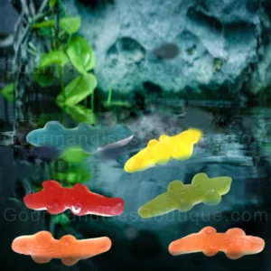 Bons croco d'Haribo - Crocodiles lisses/gélifiés.