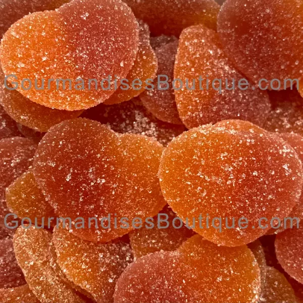 Bonbon halal coeur pêche - Excellent et agréable en bouche - Vente en vrac pas cher (marque Jake).