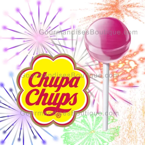 Chupa Chups à la pièce pas chère - Sucette goûts cola, fraise, cerise, vanille, orange et autres.
