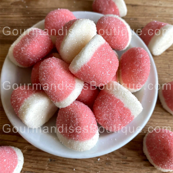 Bonbon fraise Trolli - Bisou Dôme sucrerie délicieuse pour nous les gourmands.