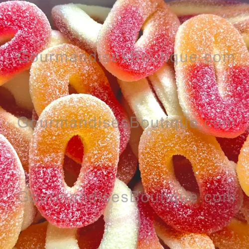 Bonbon roulette/anneau goût pêche - Sucrerie (marque Trolli) gouteuse/très bonne.