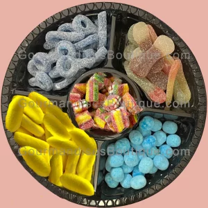 Box/Plateau de bonbons sucrés (acidulés) pas chers - Boite avec des sucreries délicieuse citriques (acides).