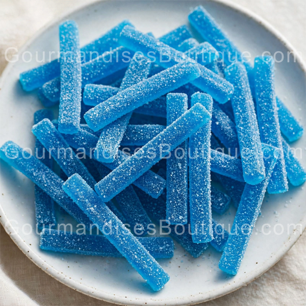Frite XL Fruitée Acidulée (citrique) - Un bonbons bleu délicieux et spécialement bon.