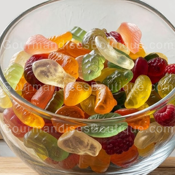 Délicieux bonbons Salade De Fruits Sans Sucre - Gourmandises qui conviennent aux diabétiques et aux personnes au régime, fruitée et lisse.