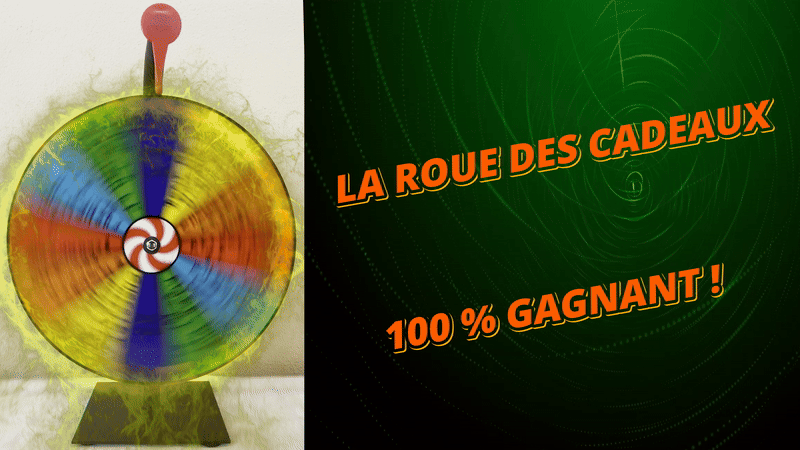 Concours gagnez des gourmandises - Jeux 100 % gagnant, La roue des cadeaux.