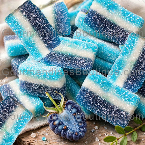 Bonbon Citrique Tranche Framboise - Sucrerie excellente, bleue.