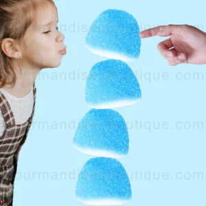 Bisou Framboise bonbon acidulé - Sucrerie bleue citrique/sucrée (délicieuse).