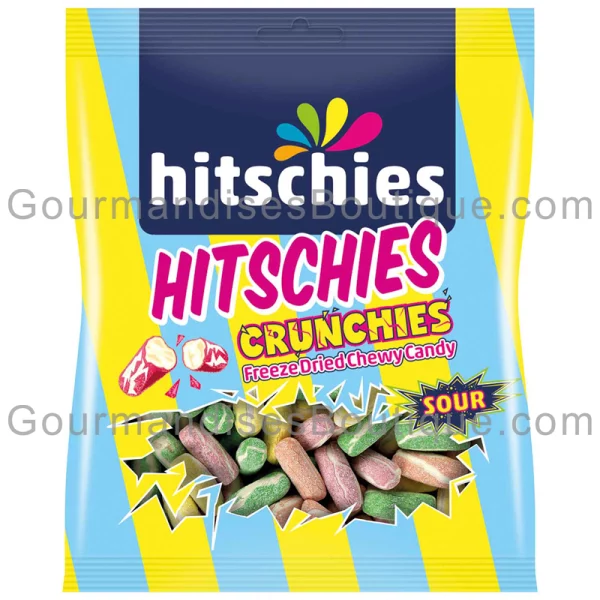 Bonbon lyophilisé Hitschies Crunchies - Sucrerie acidulée et fruitée (goûts fruits).