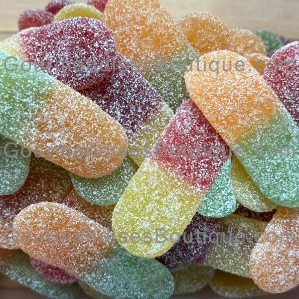 Langue De Chaton Goût Fruit - Bonbon Acidulé/Citrique Surffizz Lutti sans lactose/gluten.