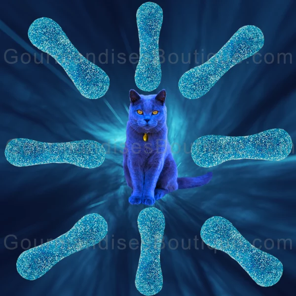 Langue De Chat Bleue Framboise acidulée - Bonbon citrique Frisia acide.