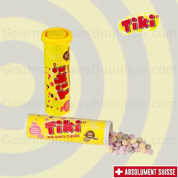 Tiktok bonbon suisse cola, citron, framboise - Friandise acidulée CH shots mimis.