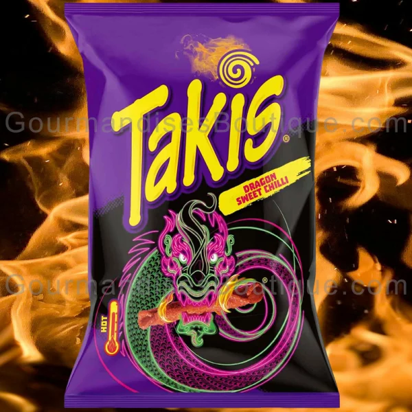 Takis dragon Sweet Chilli fort (au maïs) - Chips d'origine Mexicaine (snack qui pique).