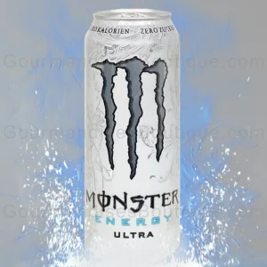 Monster Ultra boisson énergisante zero/sans sucre - Energy drink excellent (très goûteuse et bonne) canette blanche.