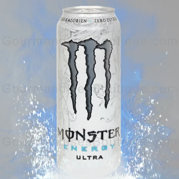 Monster Ultra boisson énergisante zero/sans sucre - Energy drink excellent (très goûteuse et bonne) canette blanche.