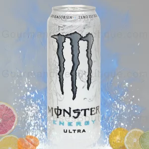 Monster Ultra boisson énergisante zero/sans sucre - Energy drink excellent (très goûteuse et bonne) canette blanche.
