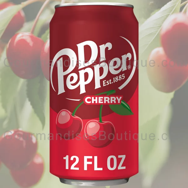 Dr Pepper Cherry USA import (excellente boisson) - Soda à la cerise importée des États-Unis/d'Amérique.