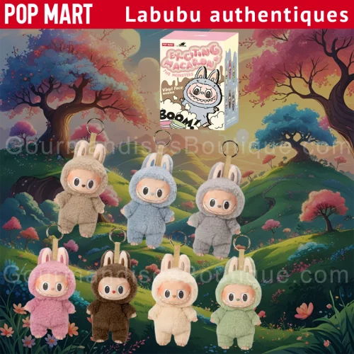 Labubu Pop Mart vrais/authentique Monsters Exciting Macaron - Décorations peluches chinoises virales.