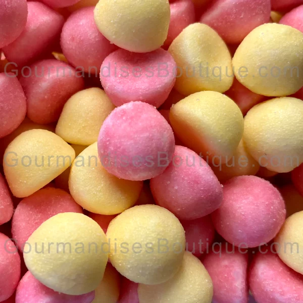 Tagada Haribo Pik acidulé limonade/citron et fraise bonbon rose/jaune - Délicieuse friandise de couleurs.