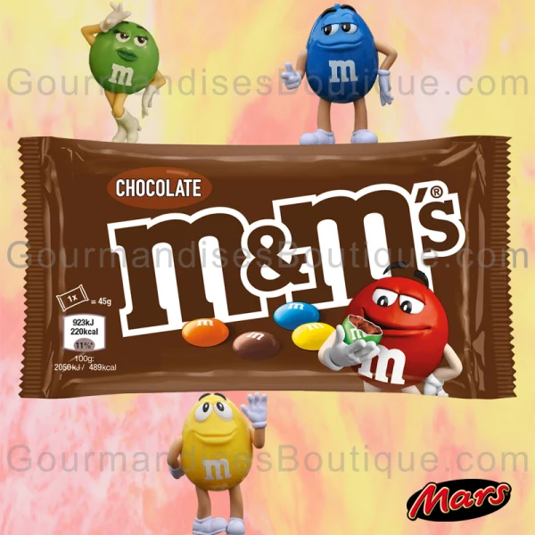 M&M's Chocolat goût excellent/délicieux. Trop bon les gourmandises chocolatées de Mars.