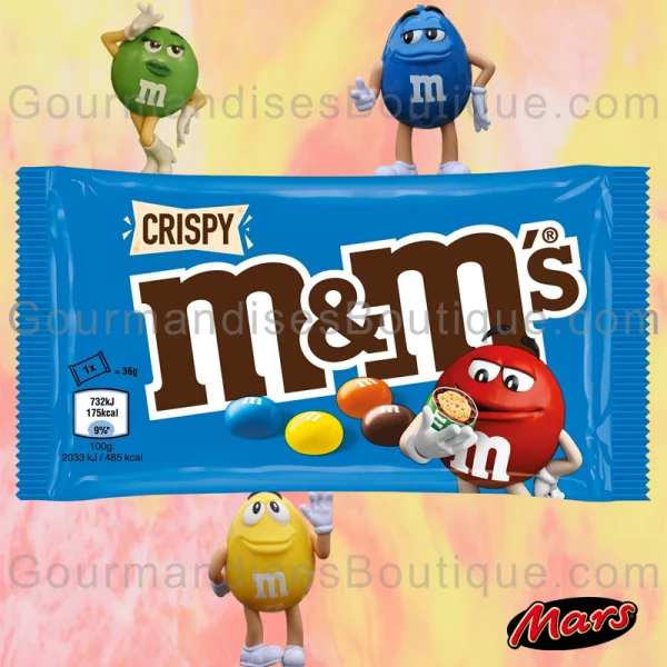 M&M's Crispy agréable à mâcher, goût excellent/délicieux. Trop bon les gourmandises chocolatées de Mars.