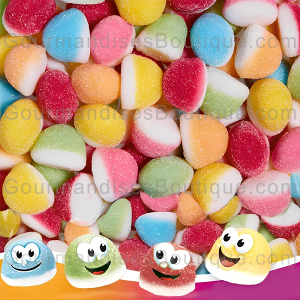 Bonbon Trolli Bisou/Kiss (Mini) Sucré et moelleux - Dome/Cone confiserie acidulée multifruit (6 goûts fruités).