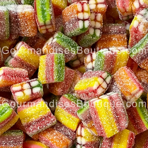 Bonbon Haribo Brique Rainbow Pixel Acidulée - Confiserie sucrée couleurs arc-en-ciel Pik.