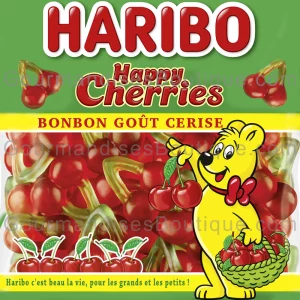 Bonbon Haribo goût cerise lisse - Confiserie Happy Cherries, délicieux/trop bon