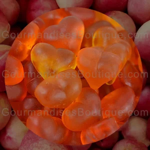 Bonbon Joli Coeur Pêche Yummi Yummi - Confiserie lisse délicieuse/excellente (import et rare).