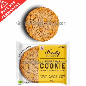 Délicieux/Exceptionnel cookie moelleux citron et graines de pavot - Biscuit de qualité suisse - Bio, végan, sans gluten/lactose.