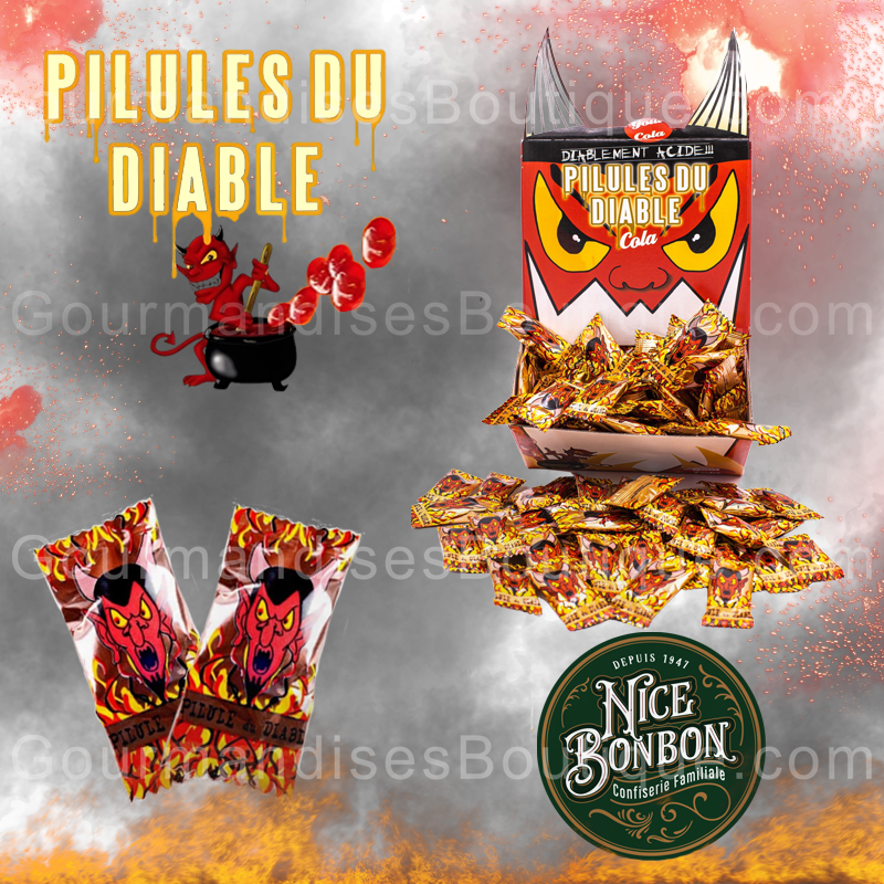 Pilule Du Diable Cola Acidulée (bonbon citrique) - Confiserie diablement acide.