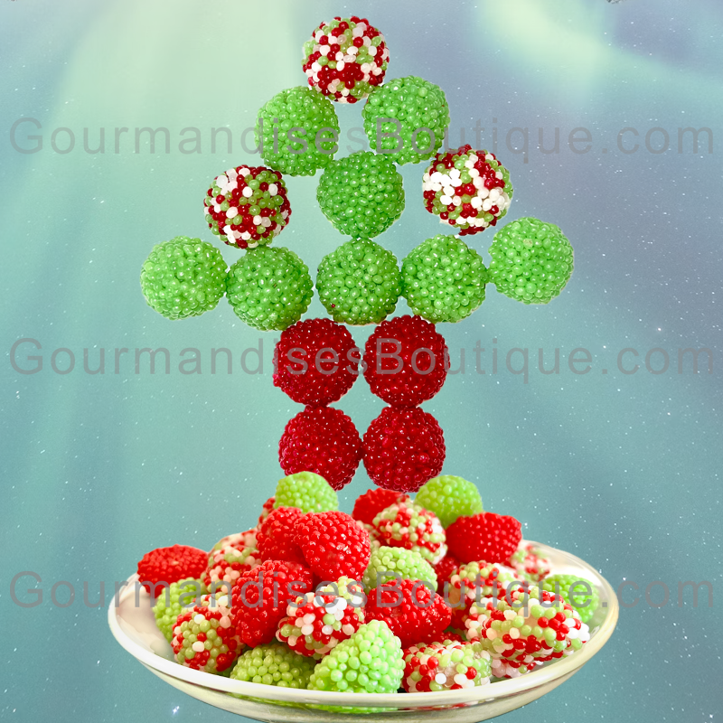 Bonbons Boules De Noël Perlées Fruitées - Confiseries Lisses pour fêtes de fin d'années.