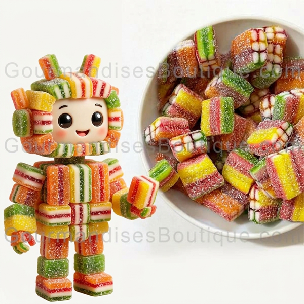 Brique Haribo Bonbon Acide - Confiserie citrique fruitée.