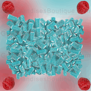 Bonbon Câble Jumbo Framboise Acidulé/Citrique - Confiserie Mini Sucrée Bleue Acide (marque Bebeto).