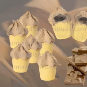 Bonbon Cupcake/Petit Gâteau Guimauve (Chamallow) fourré Au Chocolat Au Lait au goût merveilleucx - Délicieuse gourmandise moelleuse/savoureuse chocolatée.