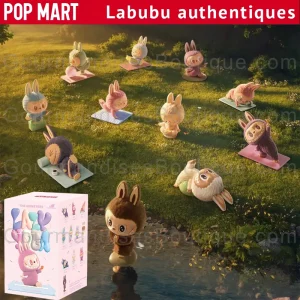 Labubu authentiques Lazy Yoga The Monster - Vrais/réels figurines de Pop Mart (avec QR code) - Boutique fiable Suisse/Genève de peluches/confiseries et de snacks.