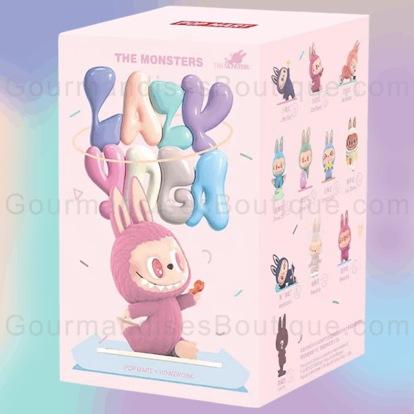 Labubu authentiques Lazy Yoga The Monster - Vrais/réels figurines de Pop Mart (avec QR code) - Boutique fiable Suisse/Genève de peluches/confiseries et de snacks.