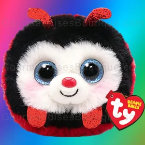 Peluche Ty Izzy La Coccinelle Beanie-Balls trop mignonne/magnifique et douce rouge et noire - Peluche belle yeux paillettes authentique/vraie Américaine (marque USA).