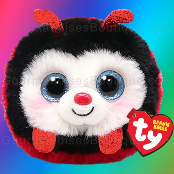 Peluche Ty Izzy La Coccinelle Beanie-Balls trop mignonne/magnifique et douce rouge et noire - Peluche belle yeux paillettes authentique/vraie Américaine (marque USA).