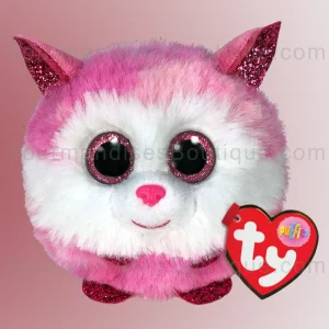 Peluche Ty Princesse Rose Husky Puffies trop mignonne/belle et douce - Peluche magnifique yeux paillettes (marque USA).