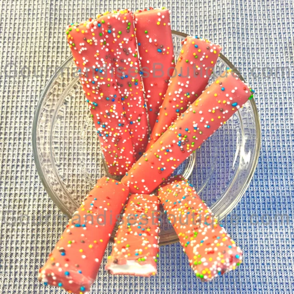Barre Guimauve Fraise - Confiserie/Gourmandise avec billes croustillantes (délicieux bonbon).