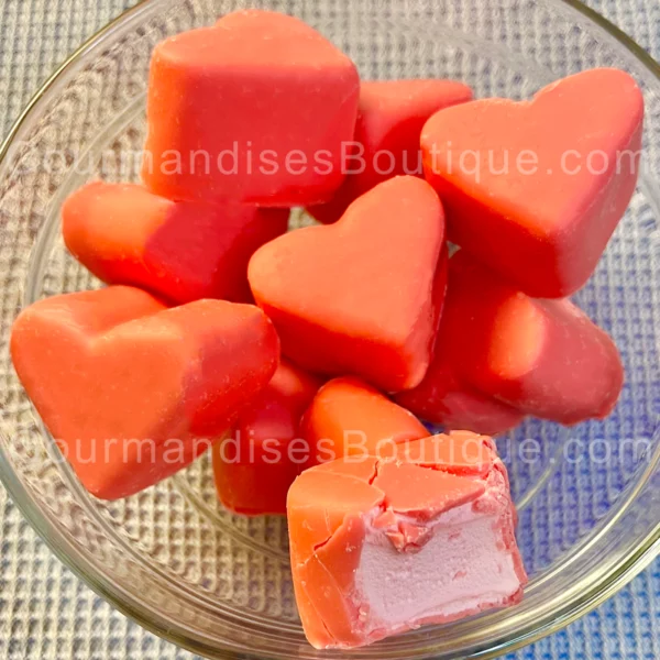 Bonbon délicieux/excellent Cœur Guimauve - Chamallow Chocolat Fraise, boutique suisse en ligne, tarif préférentiel (payements sécurisés).