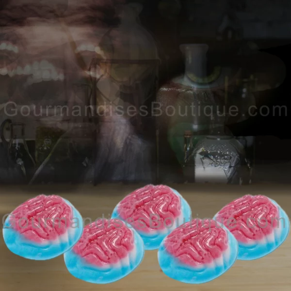 Bonbon Cerveau délicieusement fourré - Confiserie lisse fraise.