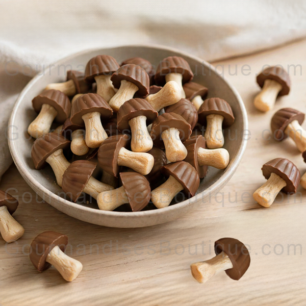 Biscuit Champignon Chocolat Caramel - Confiserie croquante d'Italie.