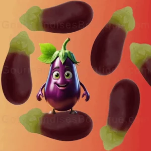 Bonbon Aubergine drôlement bon pour petits et grands - Confiserie marrante et mignonne.