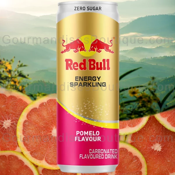 Red Bull Pomelo Thaïlande délicieuse. Energy drink importée d'Asie.