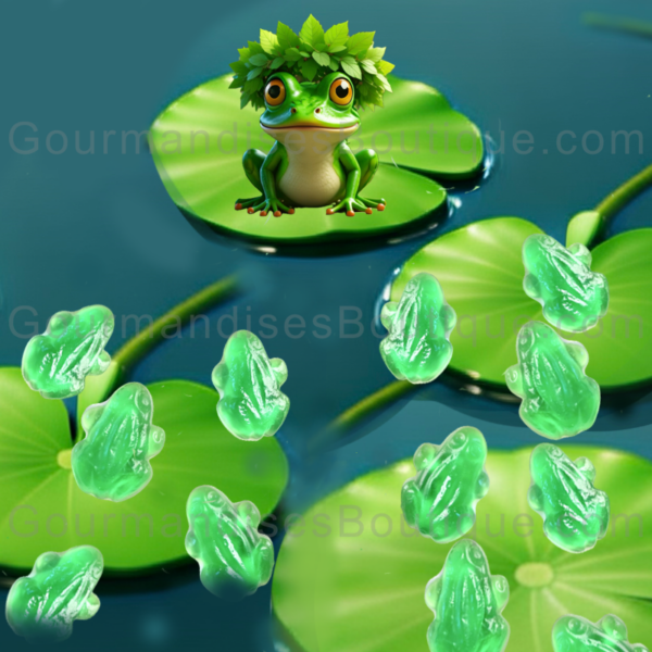 Bonbon Haribo Grenouille fruitée et délicieuse - Quaxi est le délice rétro de notre enfance nostalgique - Vendue par boutique suisse.