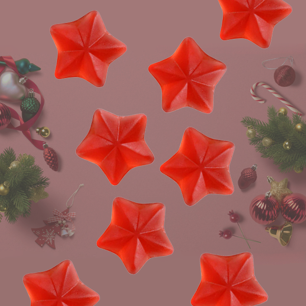 Bonbon arômes fruités, de cannelle et d'épices d'hiver - Confiserie fêtes de fin d'année/Noël.