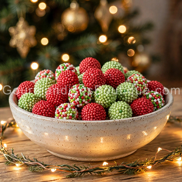Belle boule de Noël (un bonbon pour les fêtes de fin d'année) - Haribo nous ra créer une bonne confiserie perlée.